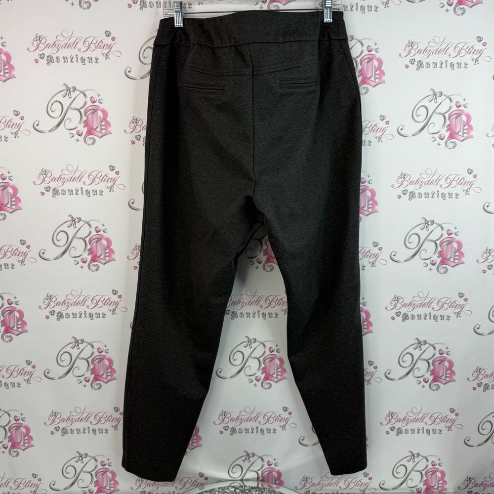 Reitmans pants tight style zip up zippers grey black Charcoal Gray Pants - Picture 2 of 12